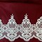 1 Yard Beaded Lace Trimming on Organza | 6" Wide | Handmade Embroidered Trim for Bridal, Gowns & Costumes
